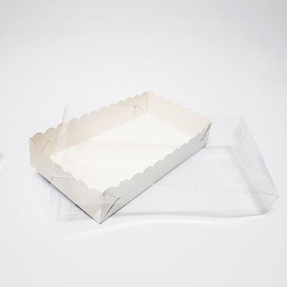 Imagen de Caja de cartón blanca rectangular con visor