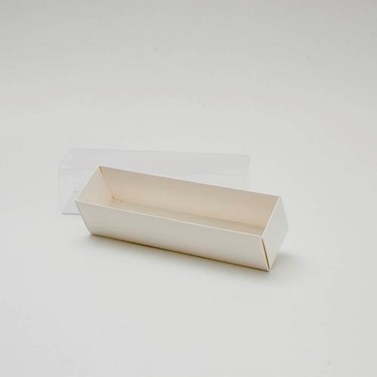 Caja De Cartón Con Tapa Transparente . Fondo Blanco. Aislar Fotos