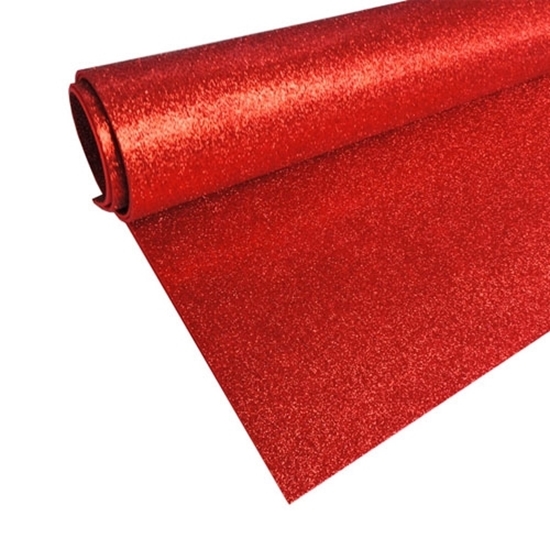 Imagen de Goma Eva con Brillantina Color Rojo  40 x 60cm