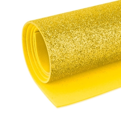 Imagen de Goma Eva con Brillantina Color Amarillo 40 x 60cm