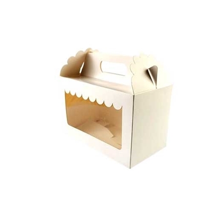 Imagen de Caja de cartón blanca con visor - Modelo: Maletín